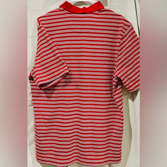 Men’s Callaway Red and White Striped Golf Polo Shirt - Picture 5 of 6